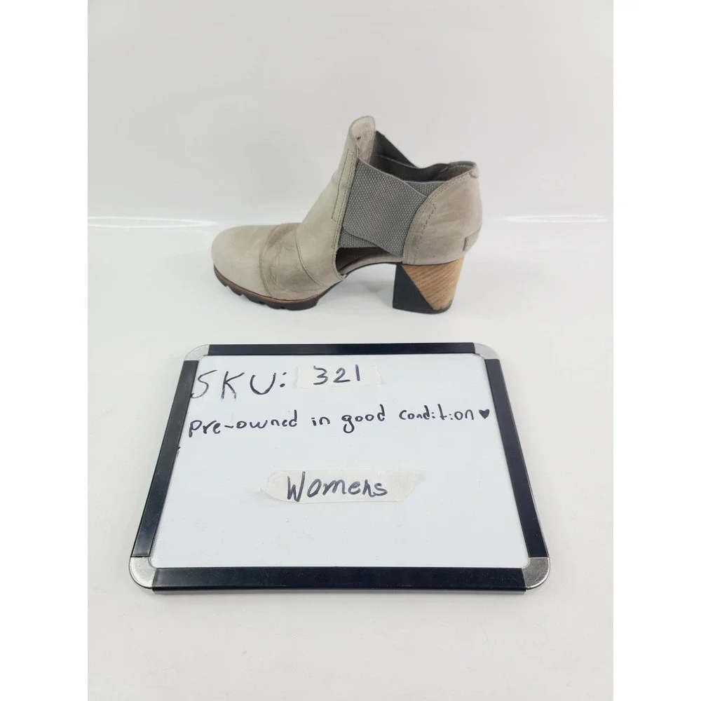 Sorel Women's Geometric Heel Ankle boots Beige‎ Size 8.5